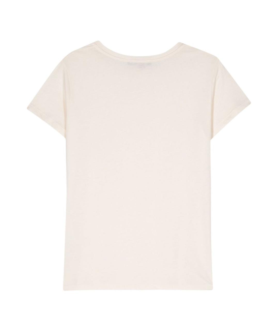 SEVENTY Бежевая хлопковая футболка, фото 2