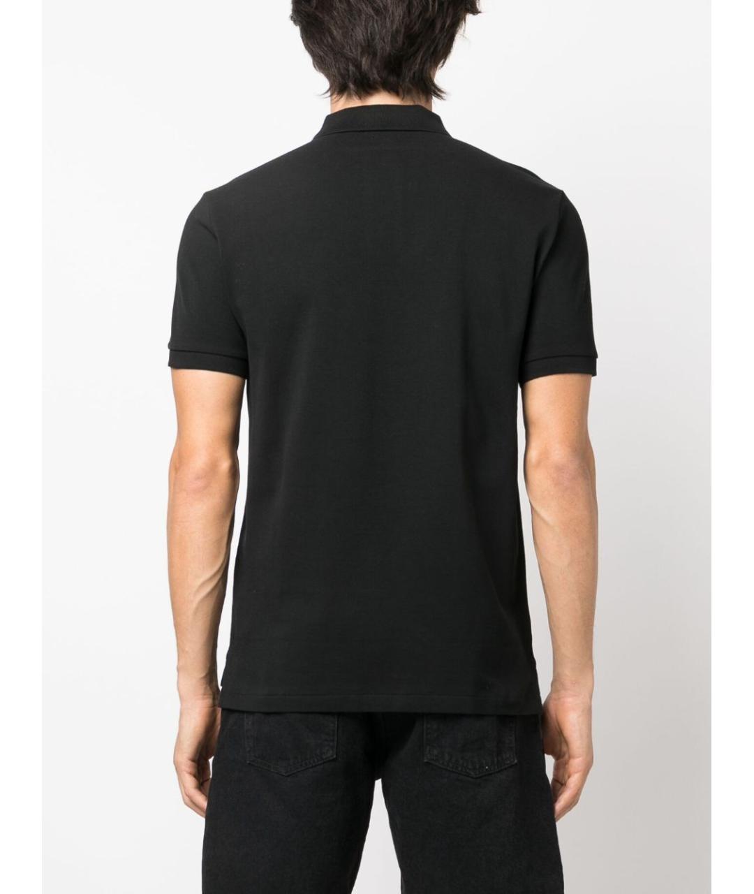 RALPH LAUREN Черное хлопковое поло с коротким рукавом, фото 4