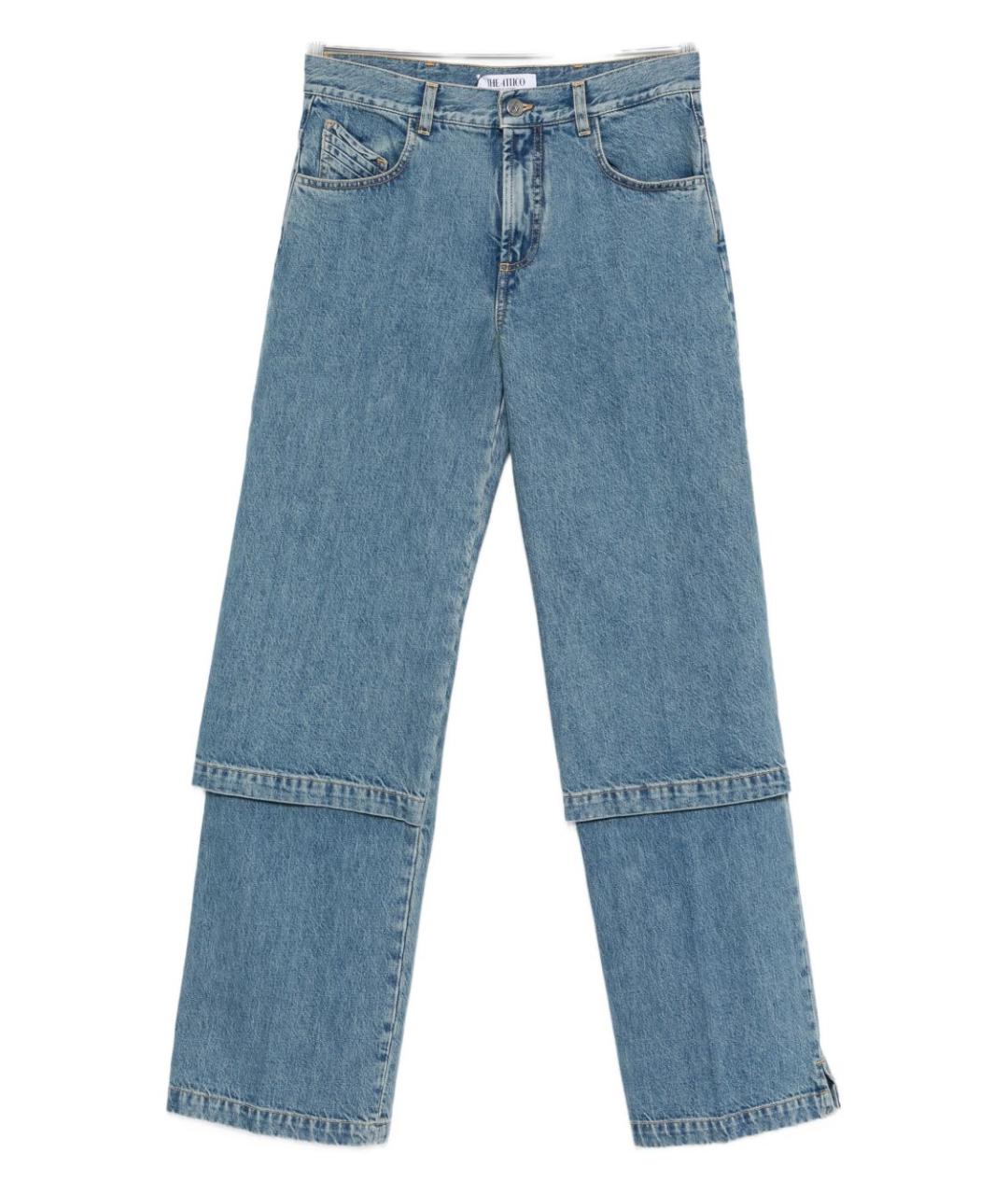 THE ATTICO Голубые хлопковые прямые брюки, фото 1