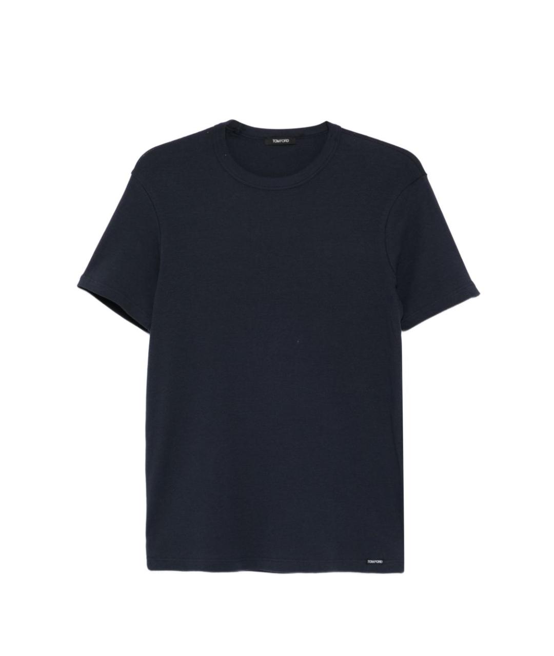 TOM FORD Темно-синяя хлопковая футболка, фото 1