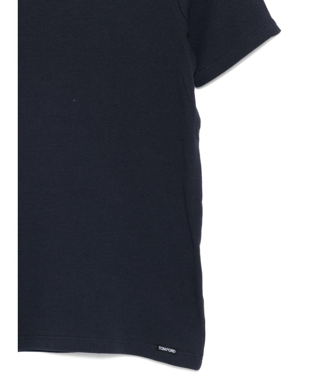 TOM FORD Темно-синяя хлопковая футболка, фото 2