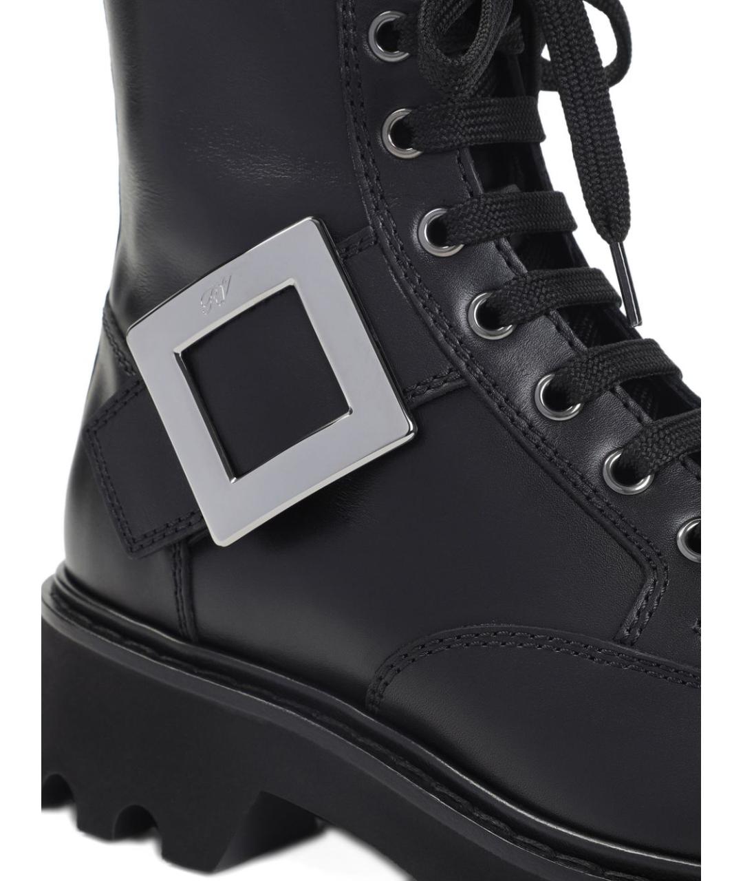 ROGER VIVIER Черные кожаные ботинки, фото 2