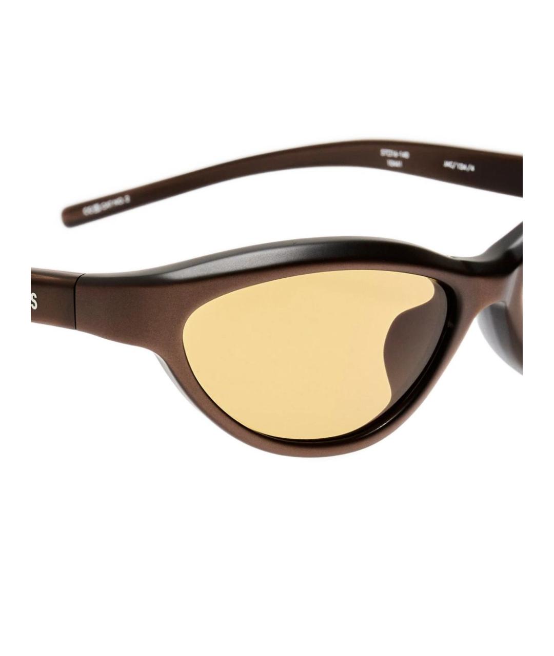 JACQUEMUS Коричневые пластиковые солнцезащитные очки, фото 4