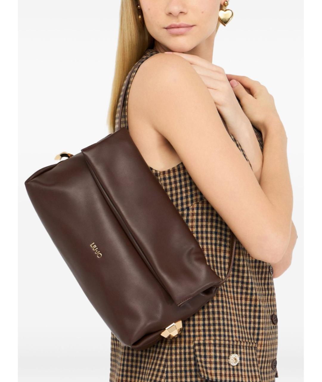 LIU JO Коричневая сумка через плечо из искусственной кожи, фото 3