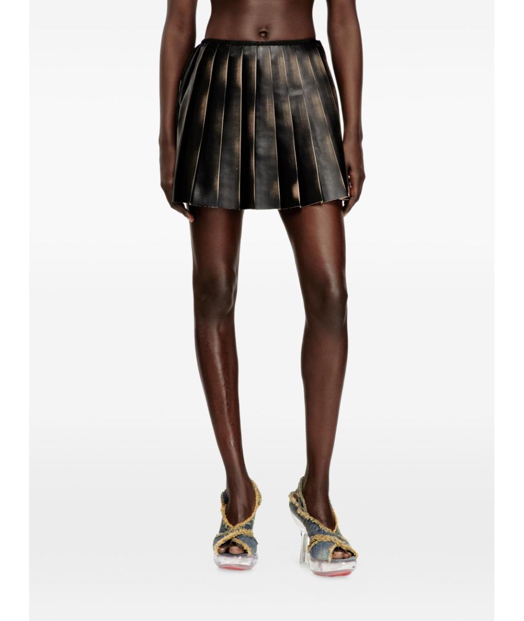 DIESEL Коричневая полиэстеровая юбка мини, фото 2