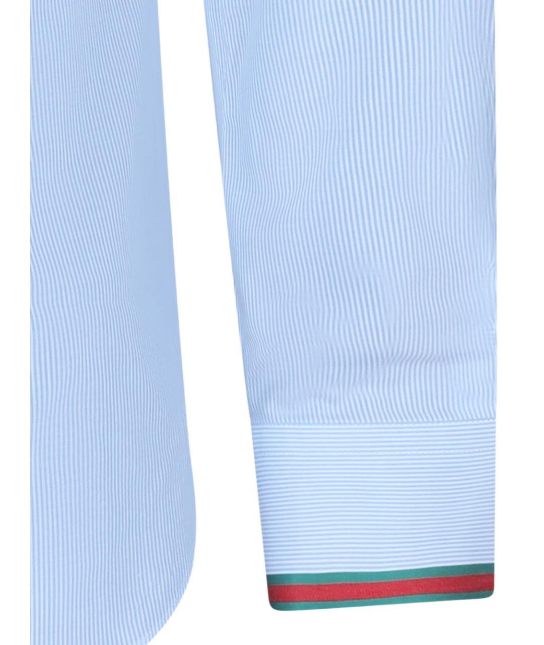 GUCCI Голубая хлопковая классическая рубашка, фото 4