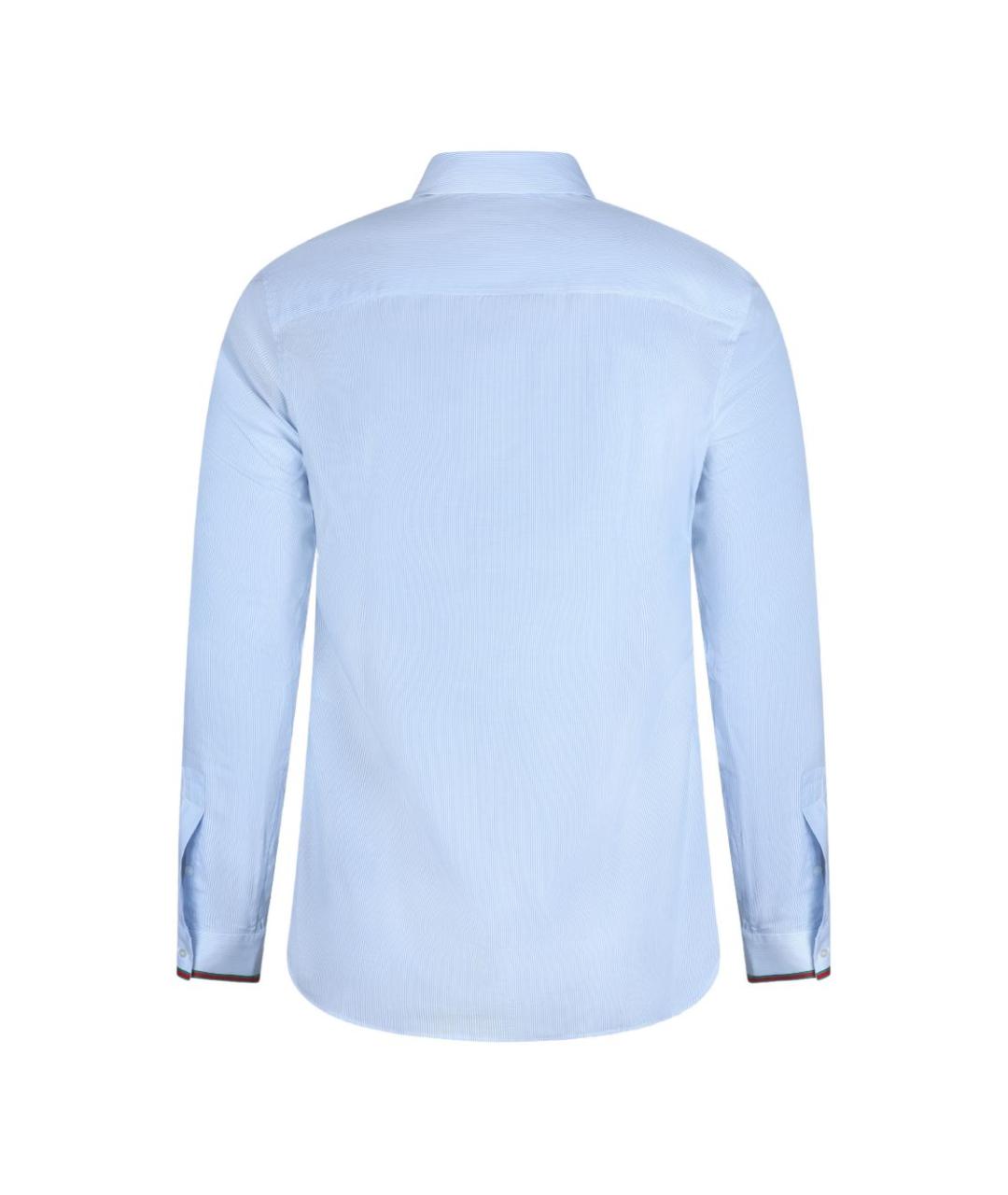 GUCCI Голубая хлопковая классическая рубашка, фото 2