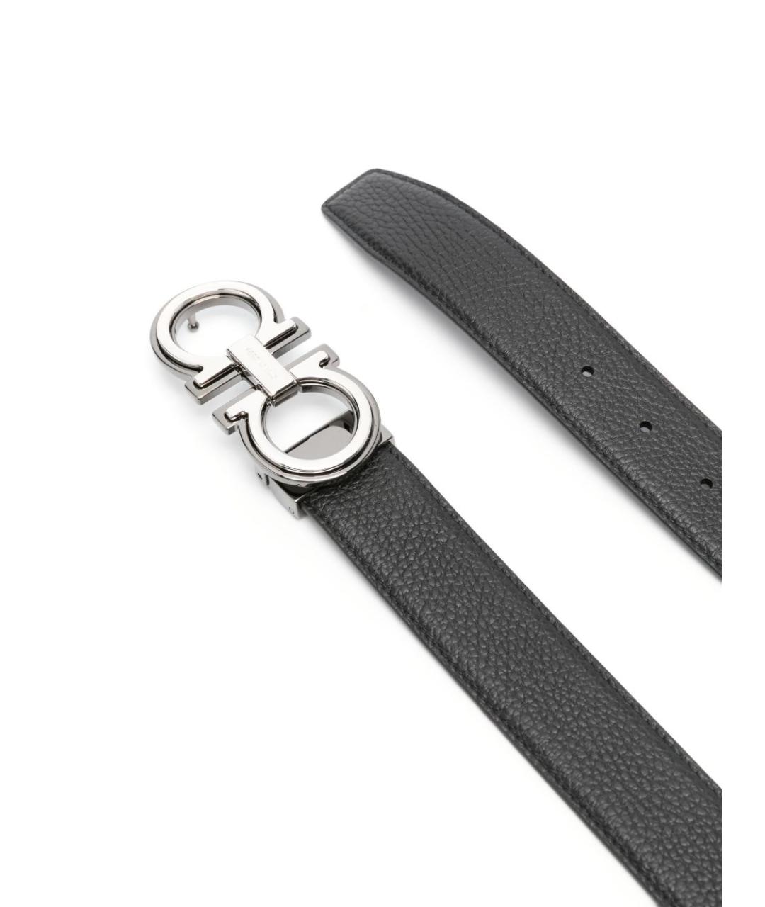 FERRAGAMO Черный кожаный ремень, фото 2