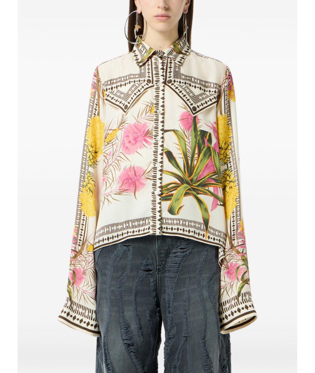 BLUMARINE Мульти вискозная рубашка, фото 4