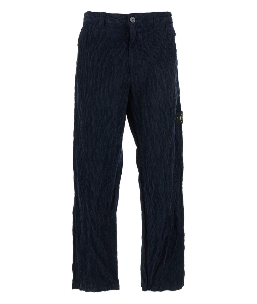 STONE ISLAND Темно-синие полиамидовые повседневные брюки, фото 1