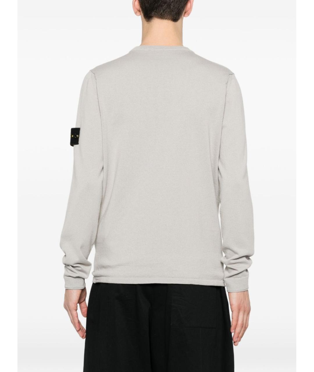 STONE ISLAND Серый хлопковый джемпер / свитер, фото 2