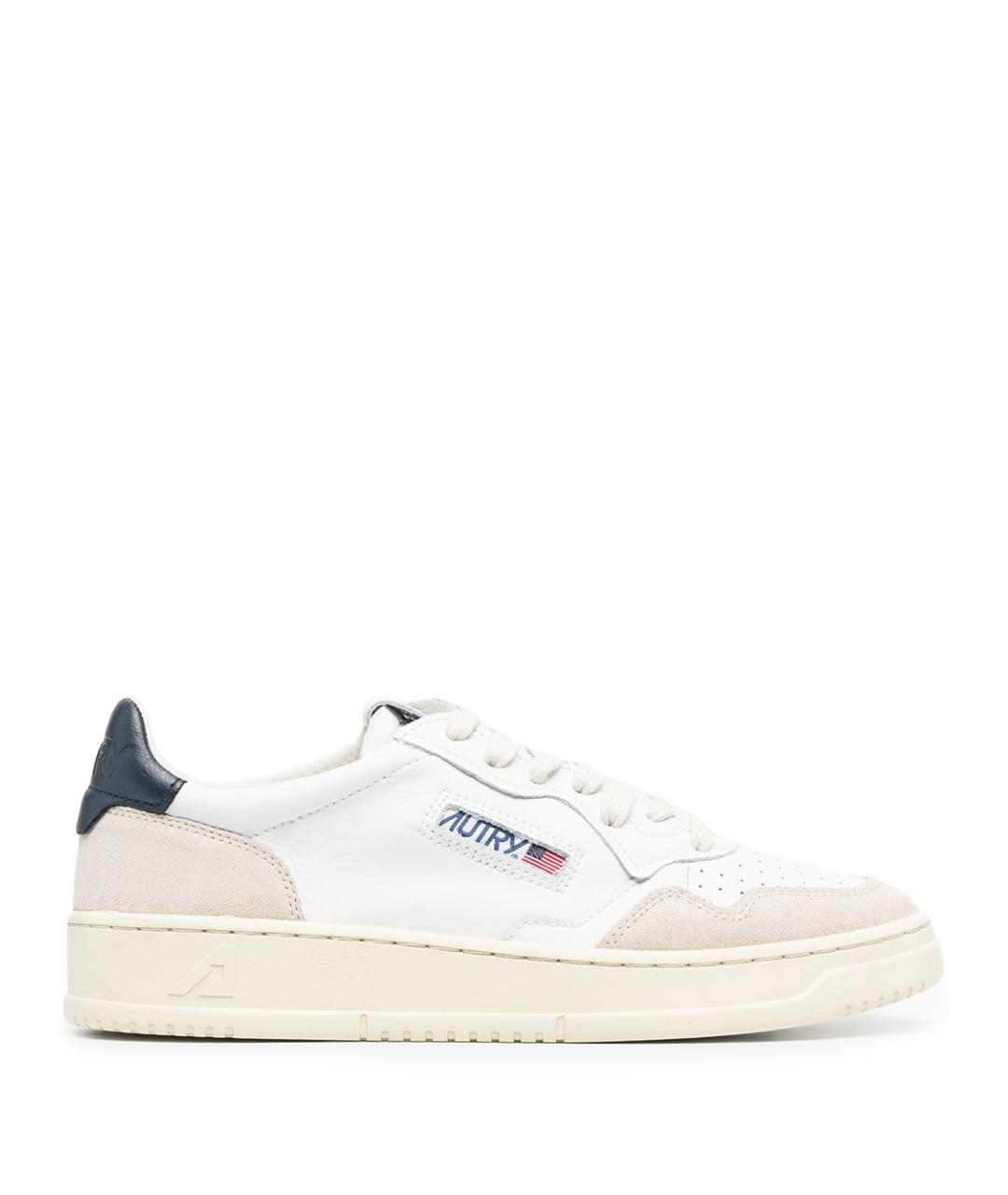 AUTRY Белые кожаные низкие кроссовки / кеды, фото 1