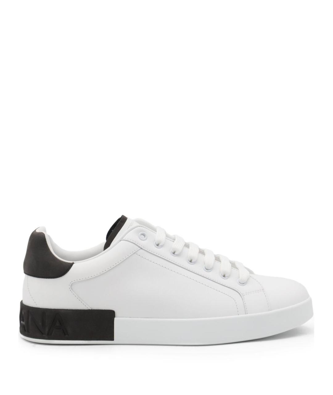 DOLCE&GABBANA Белые кожаные низкие кроссовки / кеды, фото 1