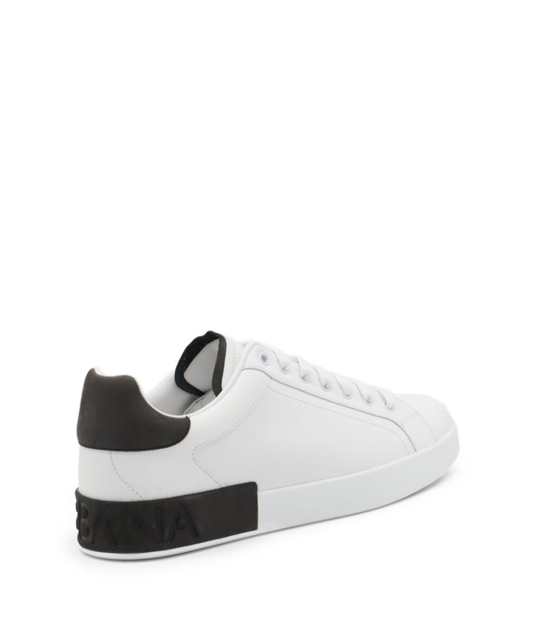 DOLCE&GABBANA Белые кожаные низкие кроссовки / кеды, фото 3