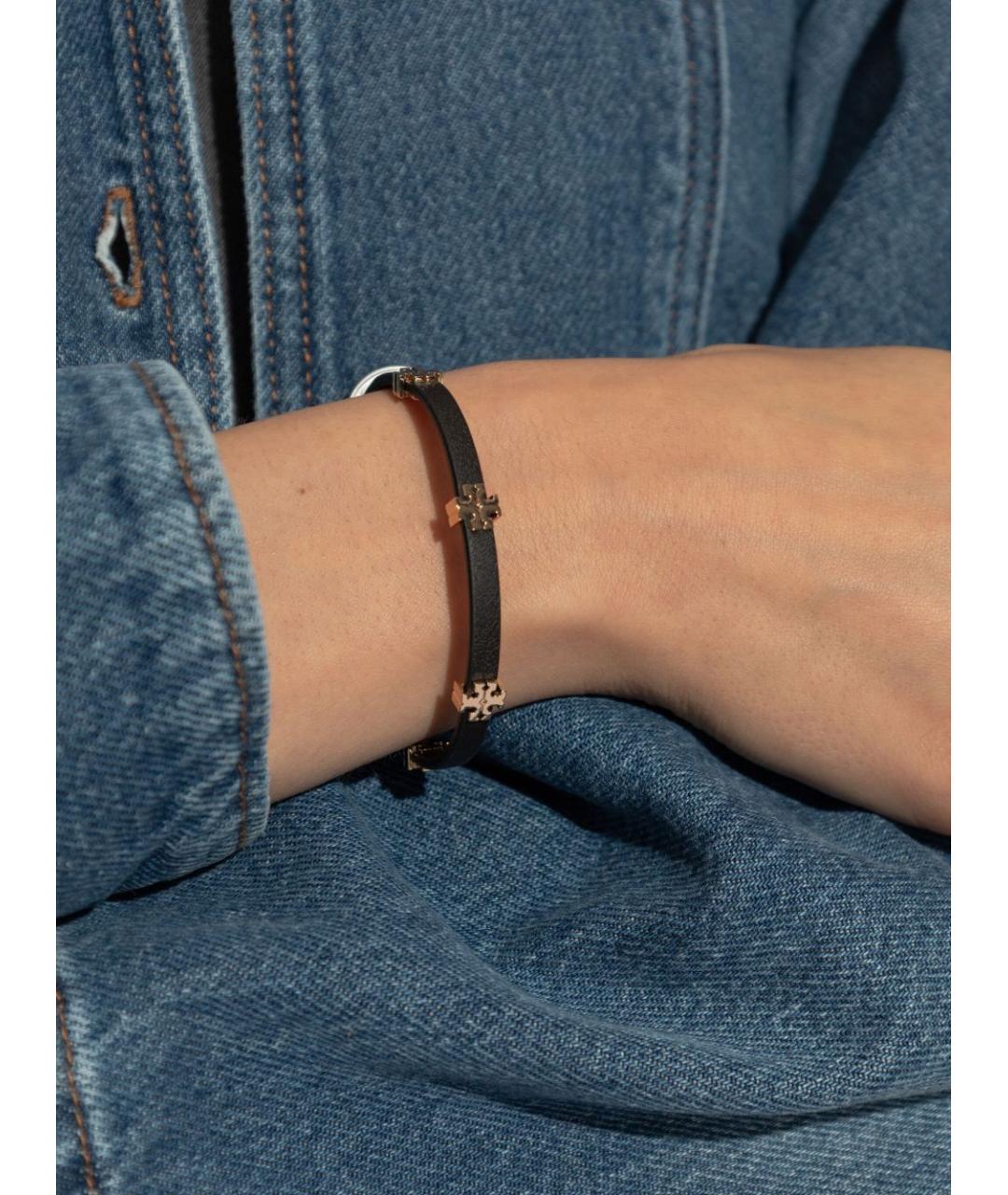 TORY BURCH Черный металлический браслет, фото 3