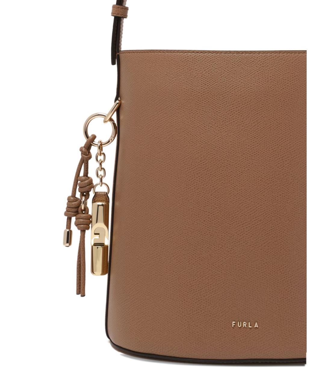 FURLA Коричневая сумка через плечо из искусственной кожи, фото 3