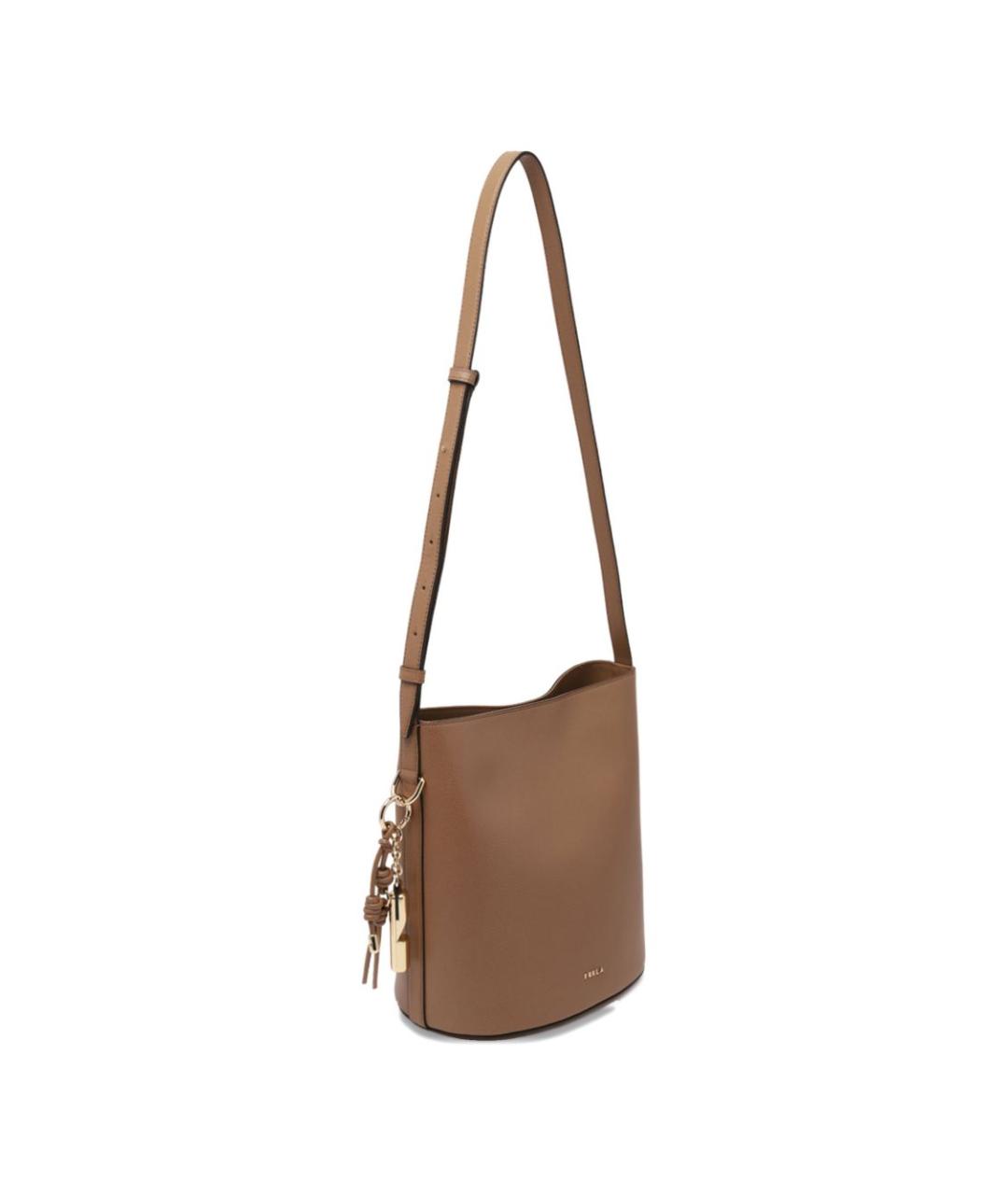 FURLA Коричневая сумка через плечо из искусственной кожи, фото 2