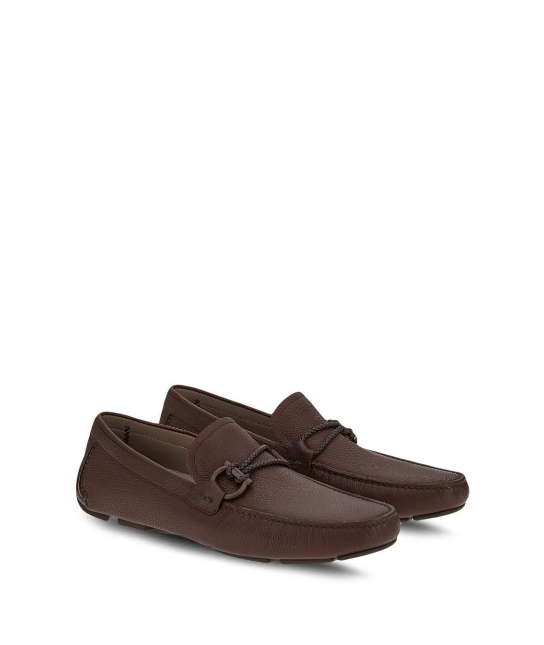 FERRAGAMO Коричневые кожаные мокасины, фото 2