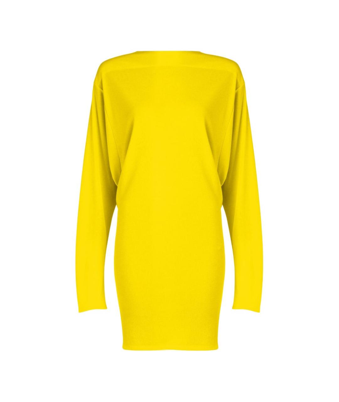 JACQUEMUS Желтое вискозное коктейльное платье, фото 1