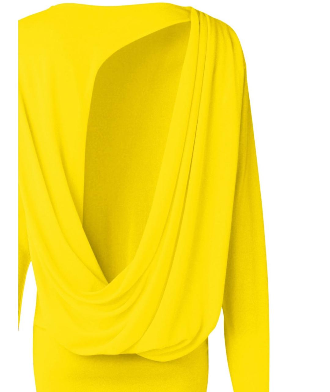 JACQUEMUS Желтое вискозное коктейльное платье, фото 3