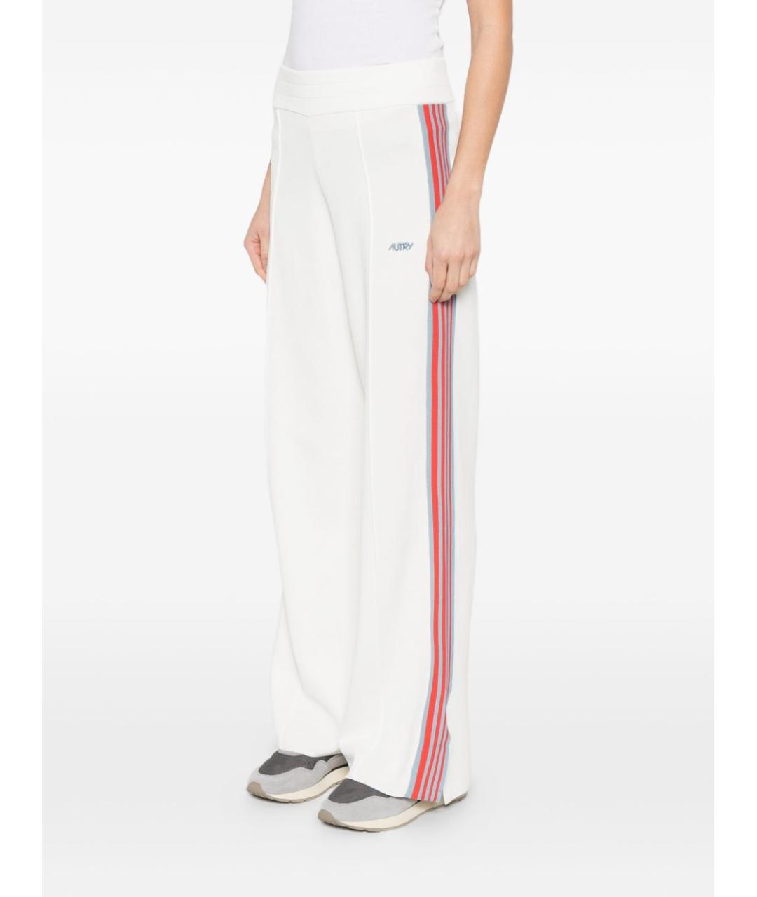 AUTRY Белые вискозные прямые брюки, фото 5