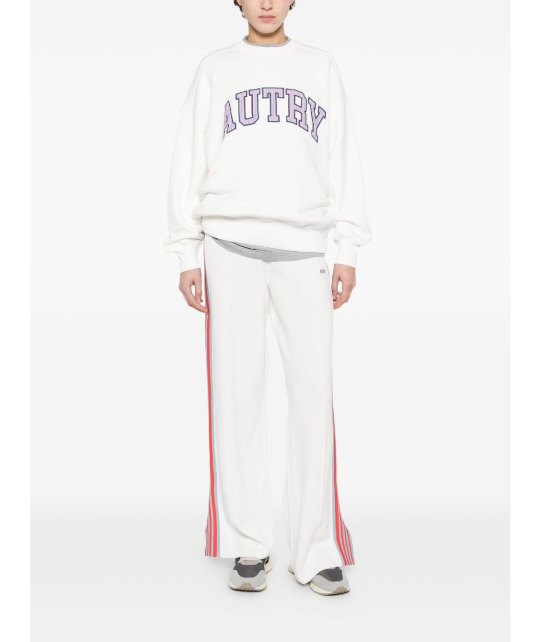 AUTRY Белые вискозные прямые брюки, фото 4