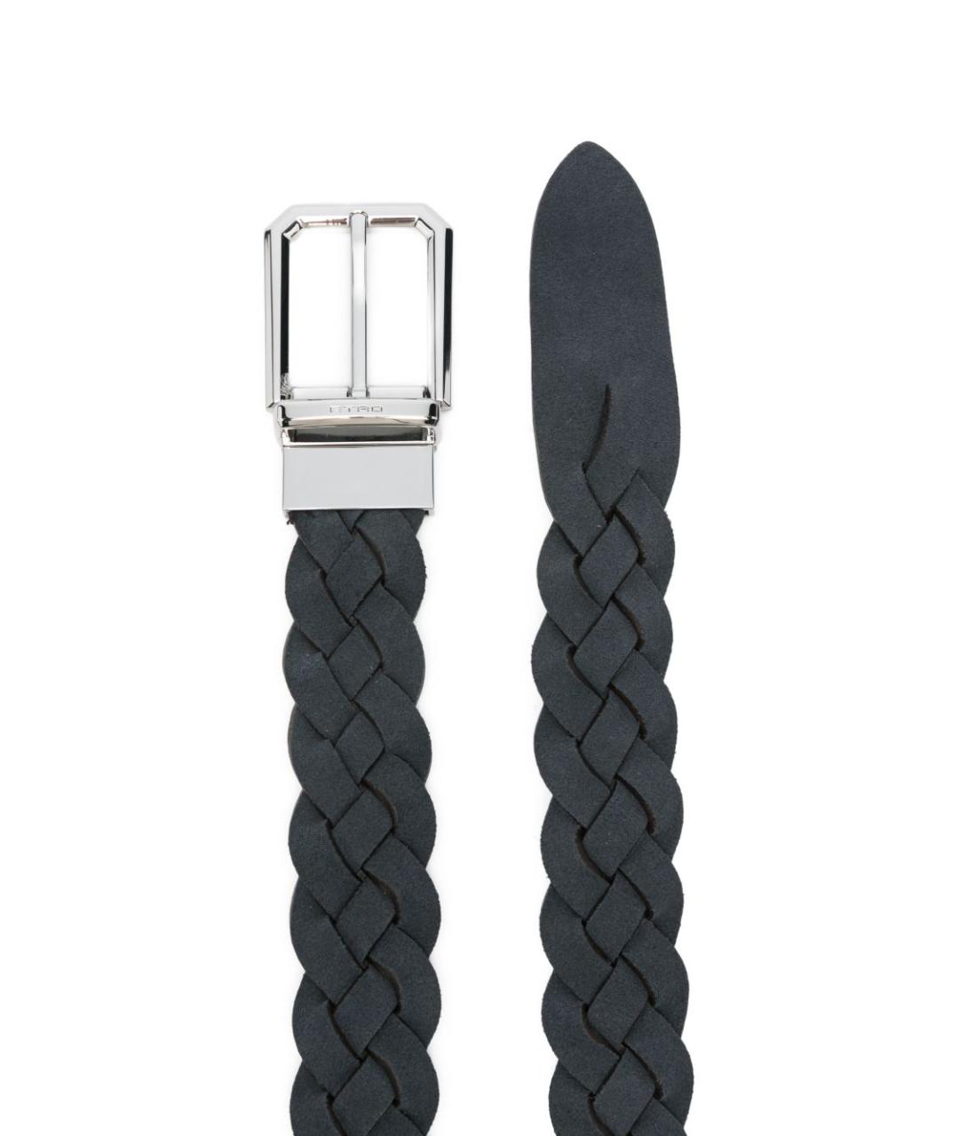 ETRO Темно-синий кожаный ремень, фото 3