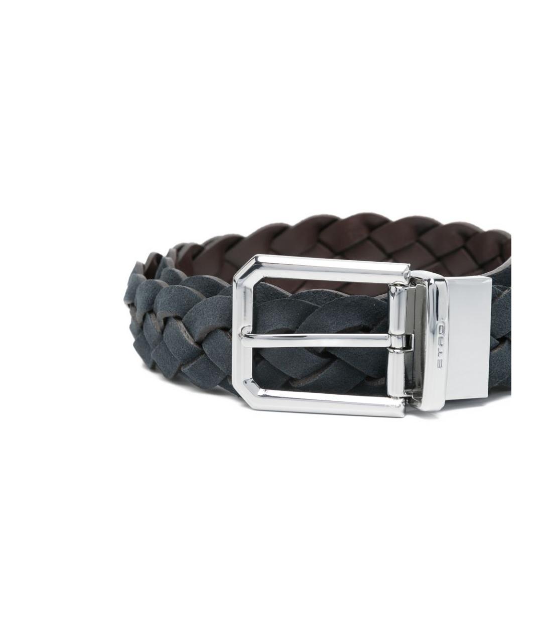 ETRO Темно-синий кожаный ремень, фото 2