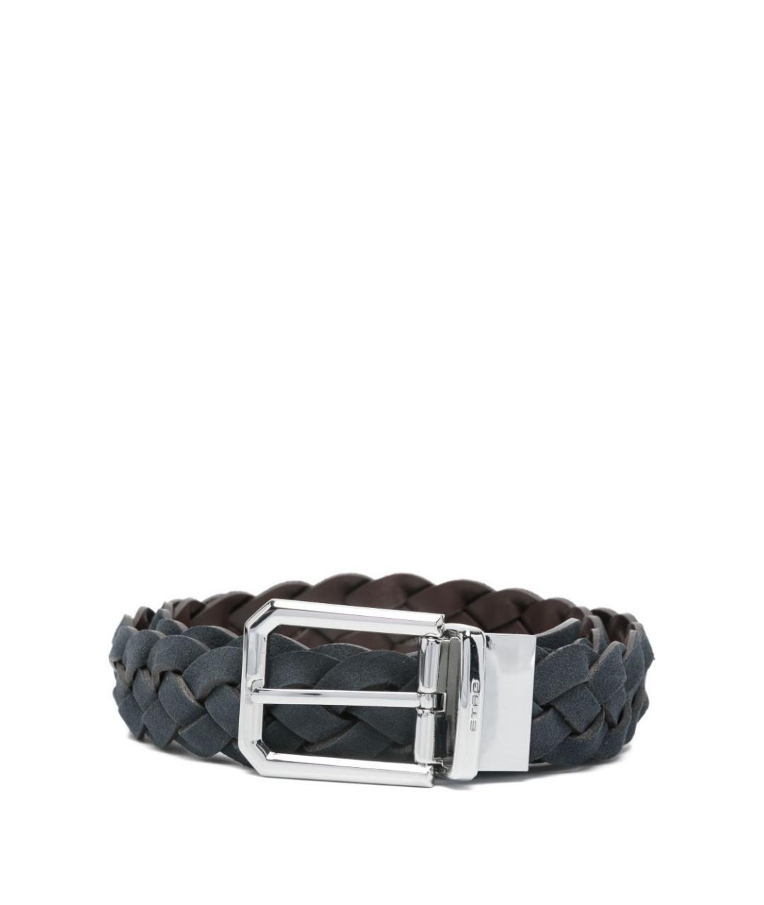 ETRO Темно-синий кожаный ремень, фото 1