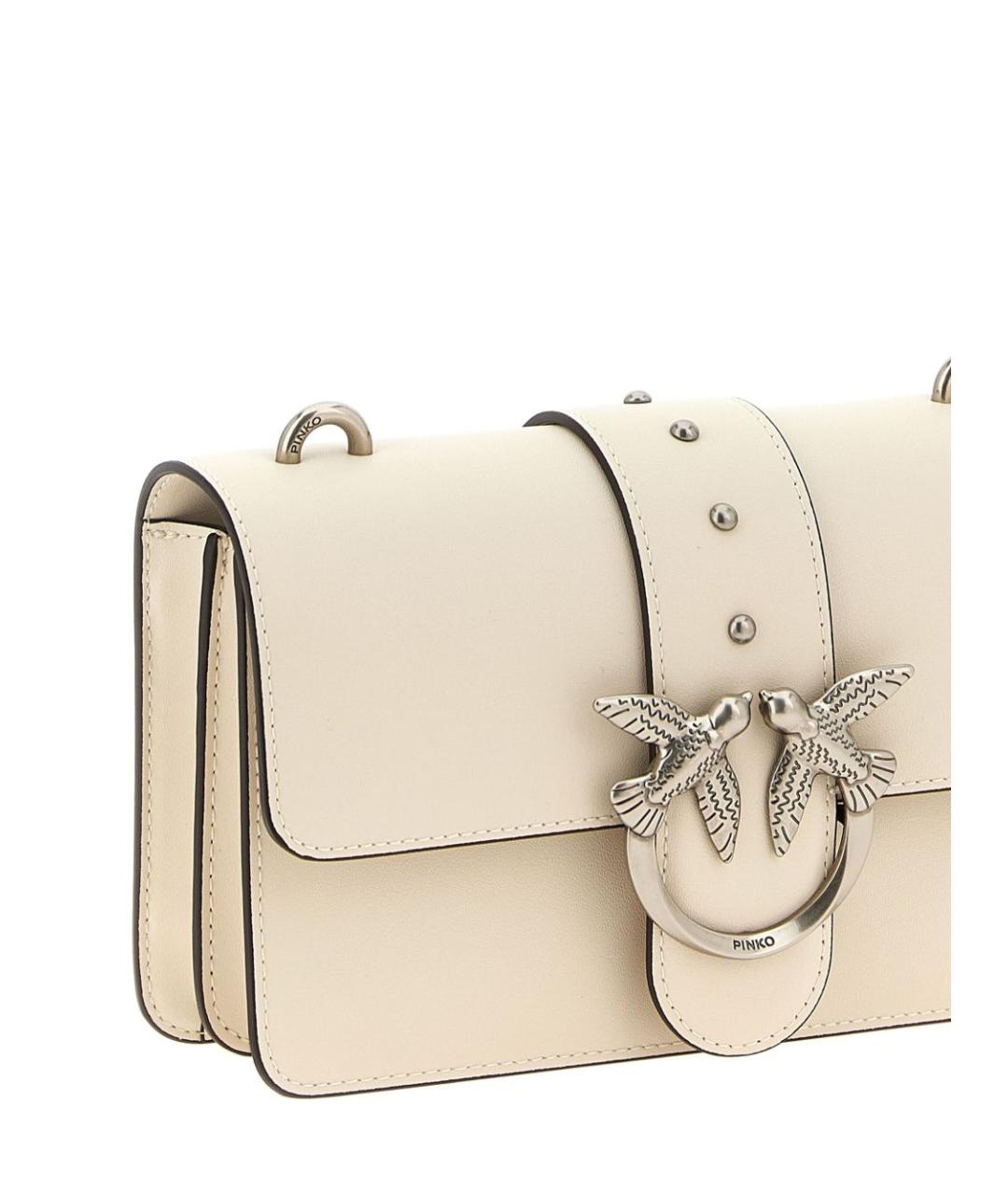 PINKO Бежевая кожаная сумка через плечо, фото 2