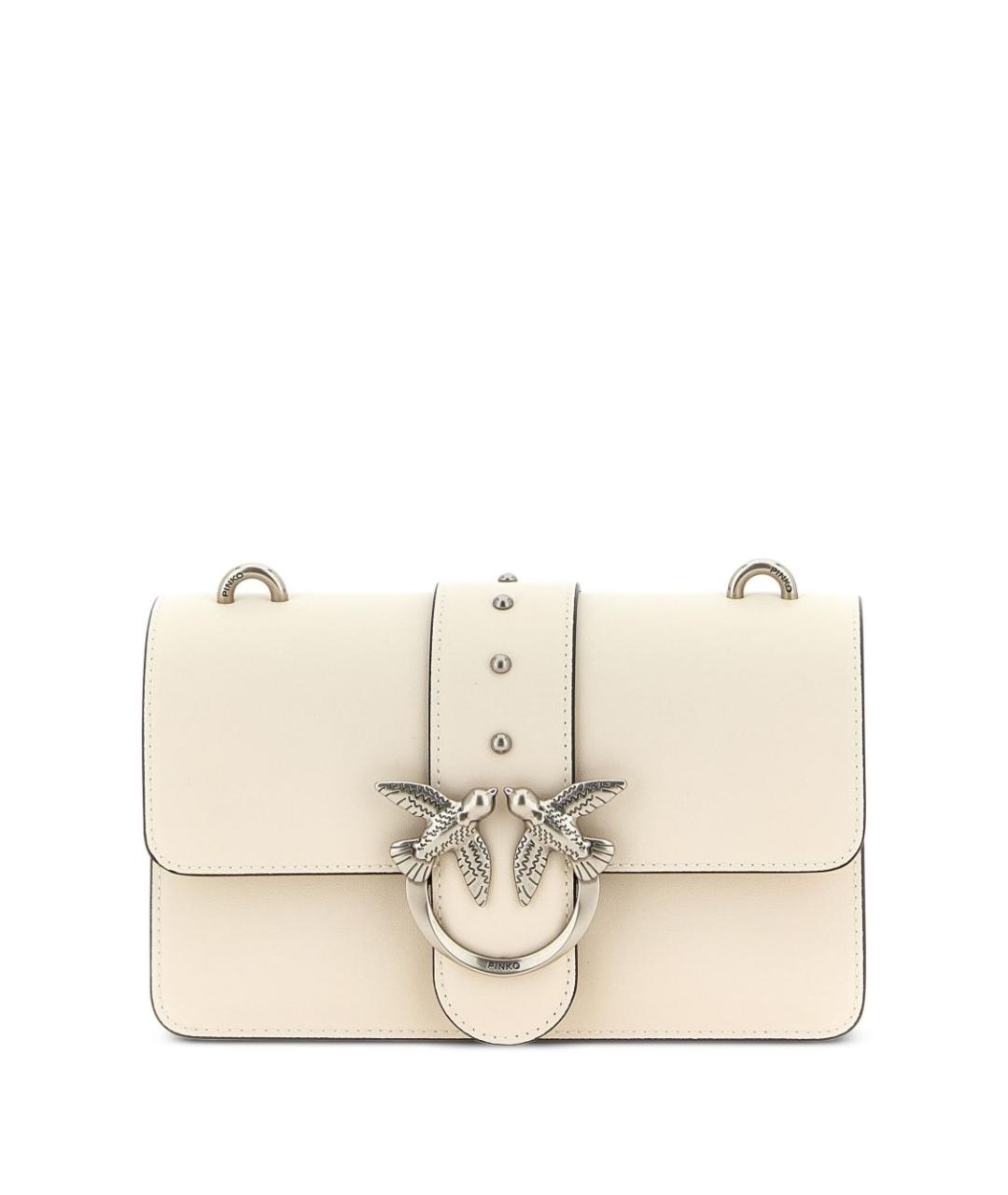 PINKO Бежевая кожаная сумка через плечо, фото 1