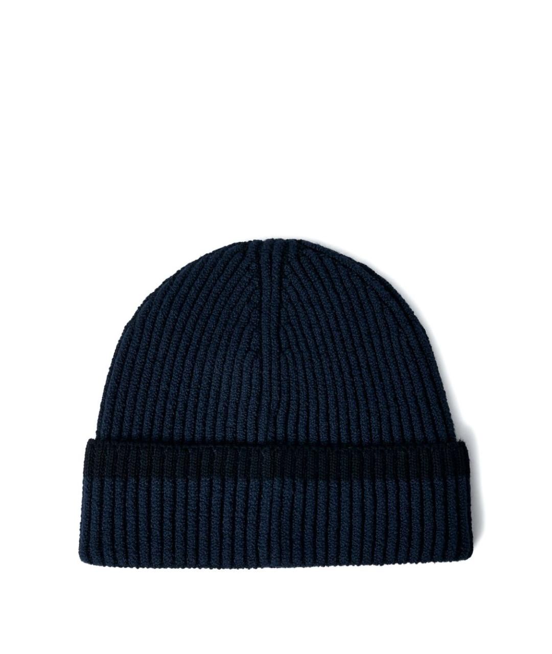 STONE ISLAND Темно-синяя шерстяная шапка, фото 3