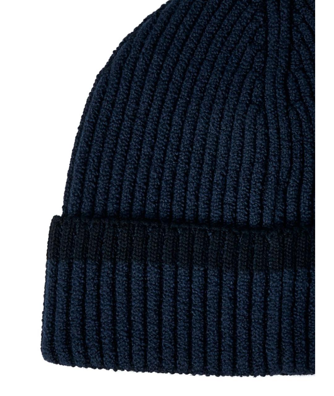 STONE ISLAND Темно-синяя шерстяная шапка, фото 2