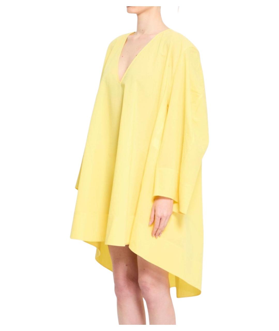 JACQUEMUS Желтое хлопковое повседневное платье, фото 3