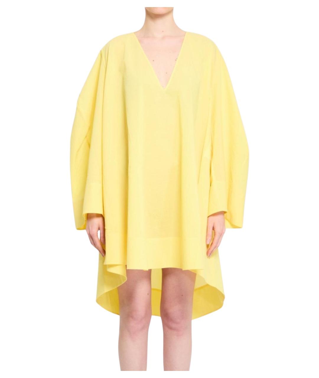 JACQUEMUS Желтое хлопковое повседневное платье, фото 1