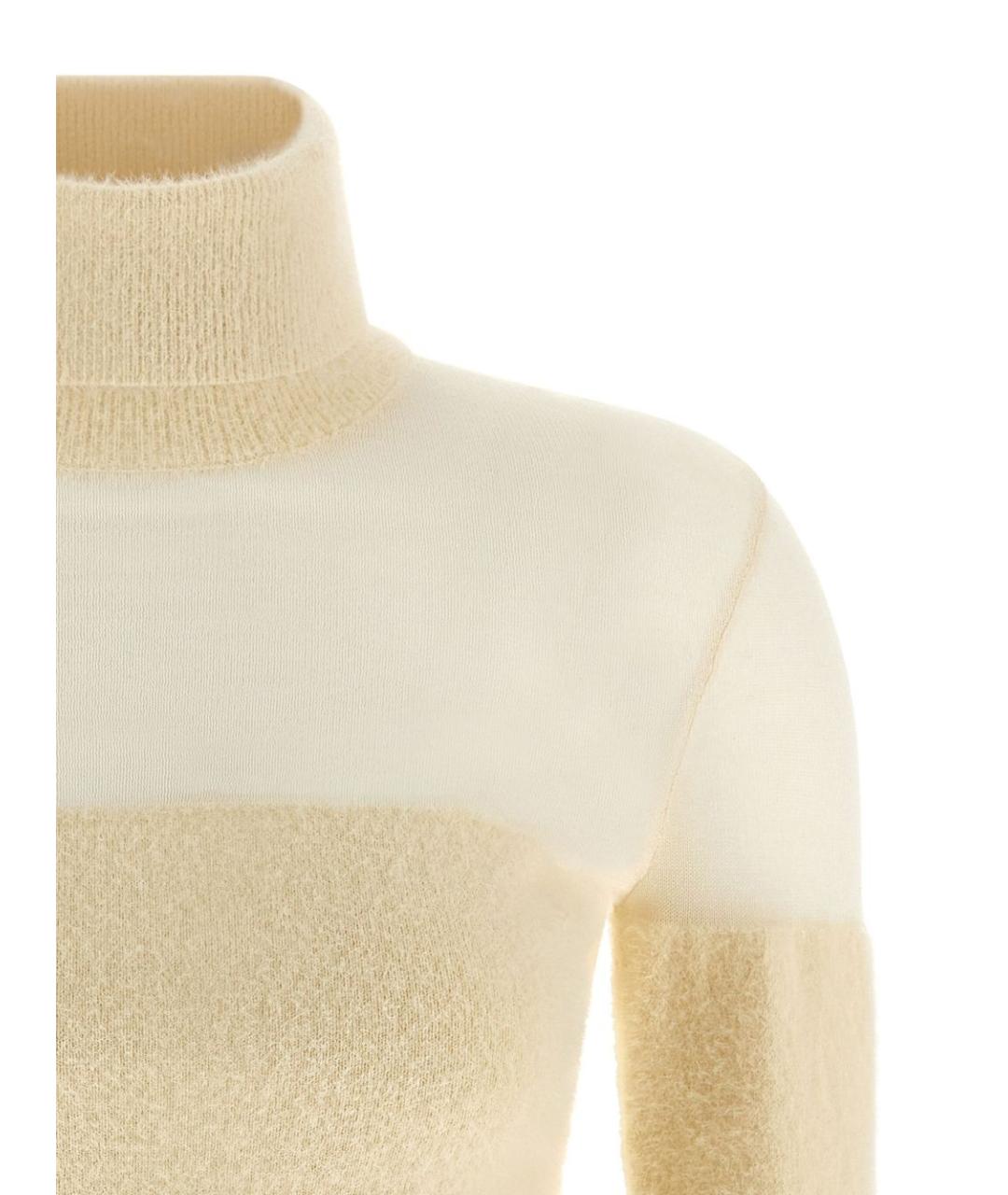 ELISABETTA FRANCHI Бежевый полиамидовый джемпер / свитер, фото 4