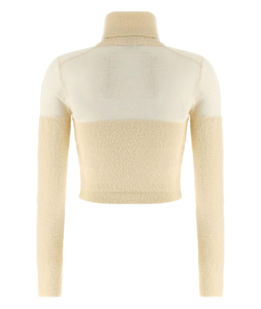 ELISABETTA FRANCHI Бежевый полиамидовый джемпер / свитер, фото 2