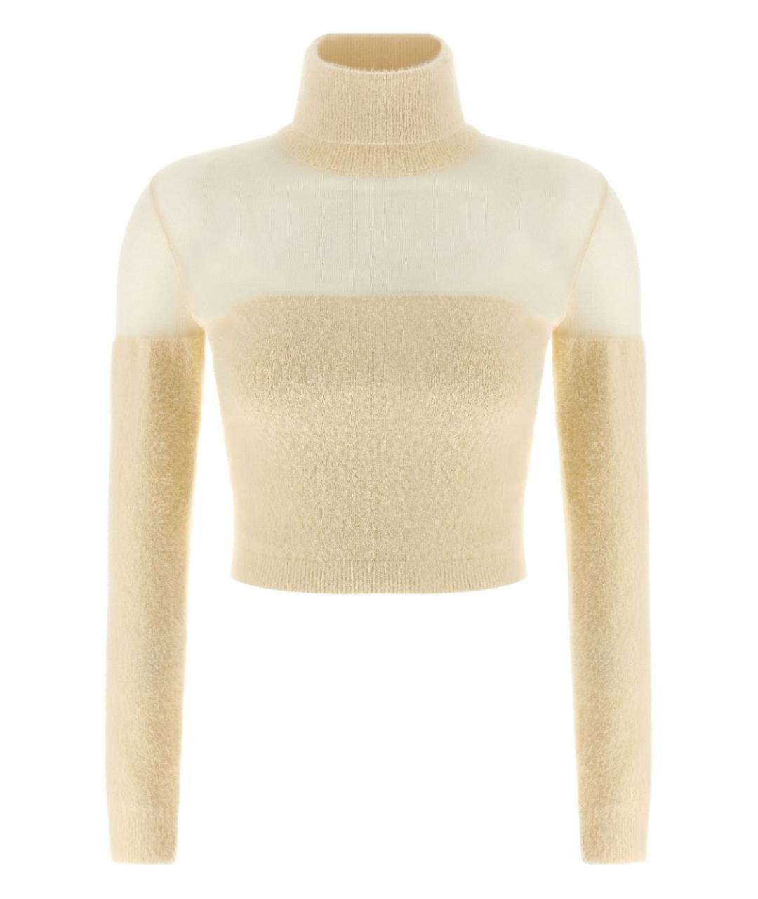 ELISABETTA FRANCHI Бежевый полиамидовый джемпер / свитер, фото 1