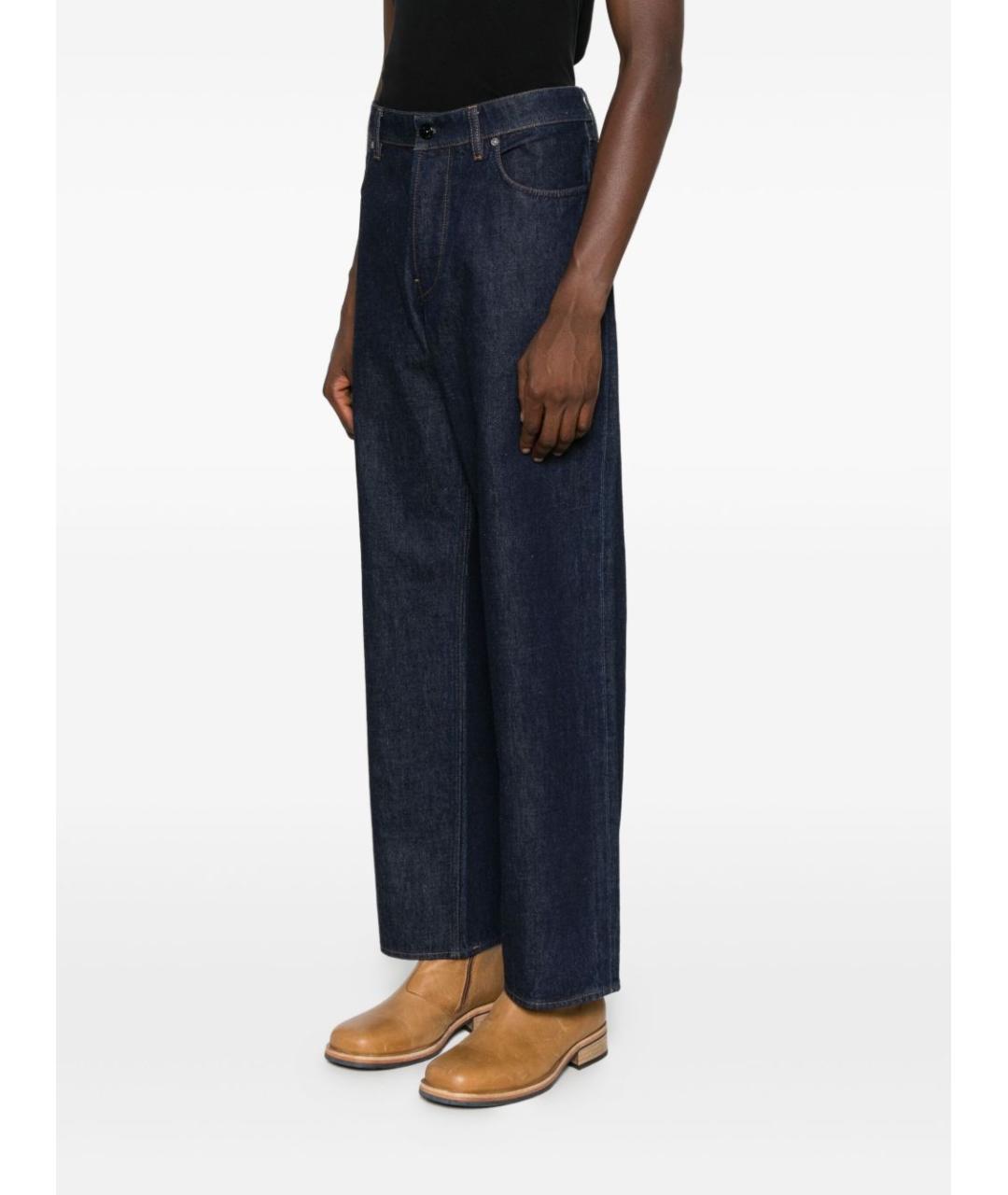 STONE ISLAND Темно-синие хлопковые прямые джинсы, фото 3