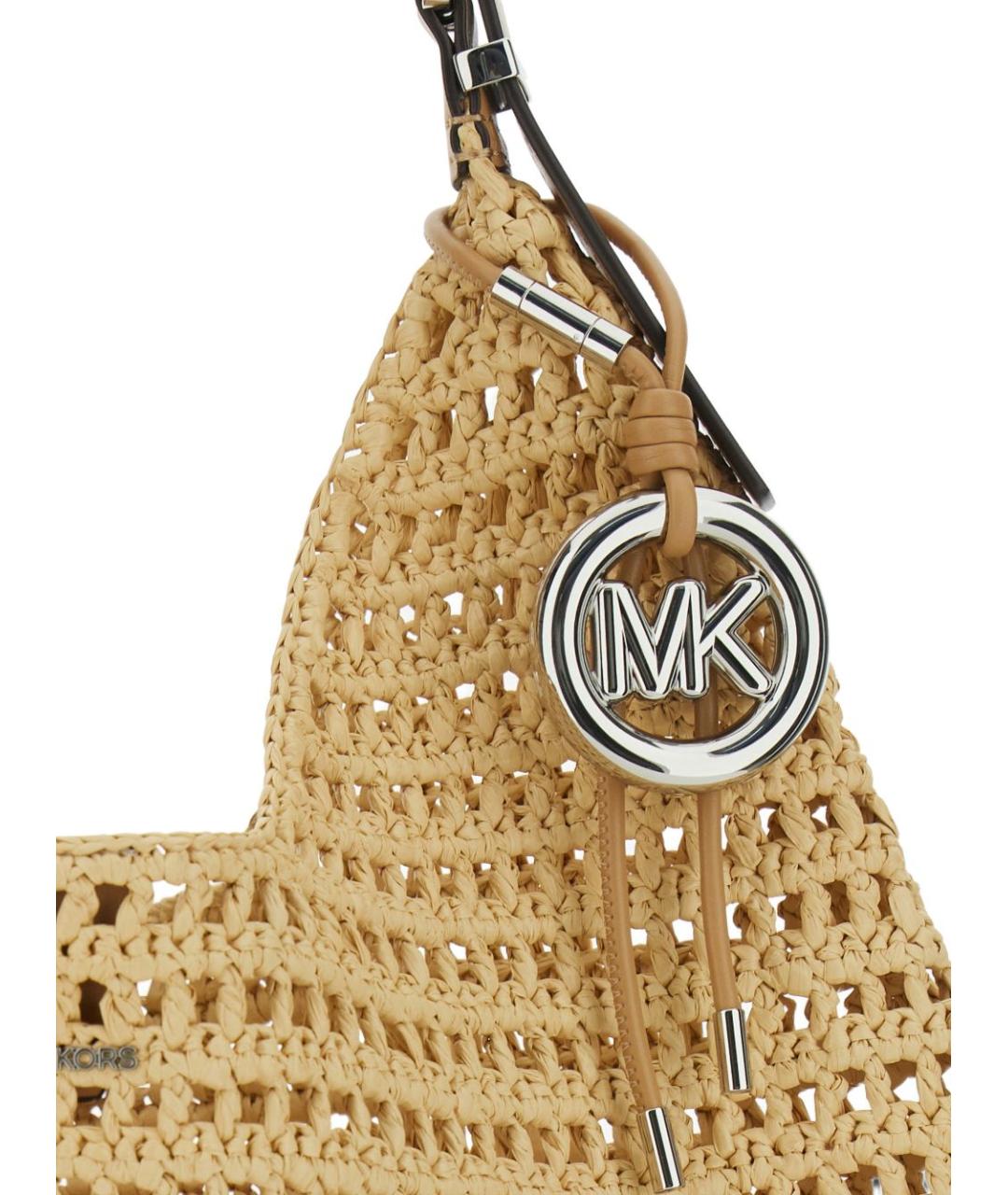 MICHAEL KORS Бежевая пелетеная сумка тоут, фото 2