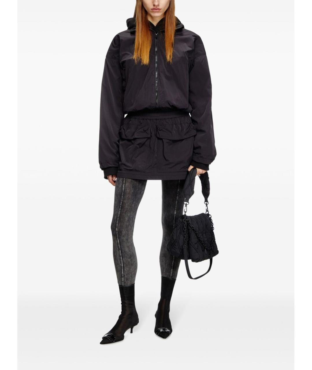 DIESEL Черная полиамидовая юбка мини, фото 2