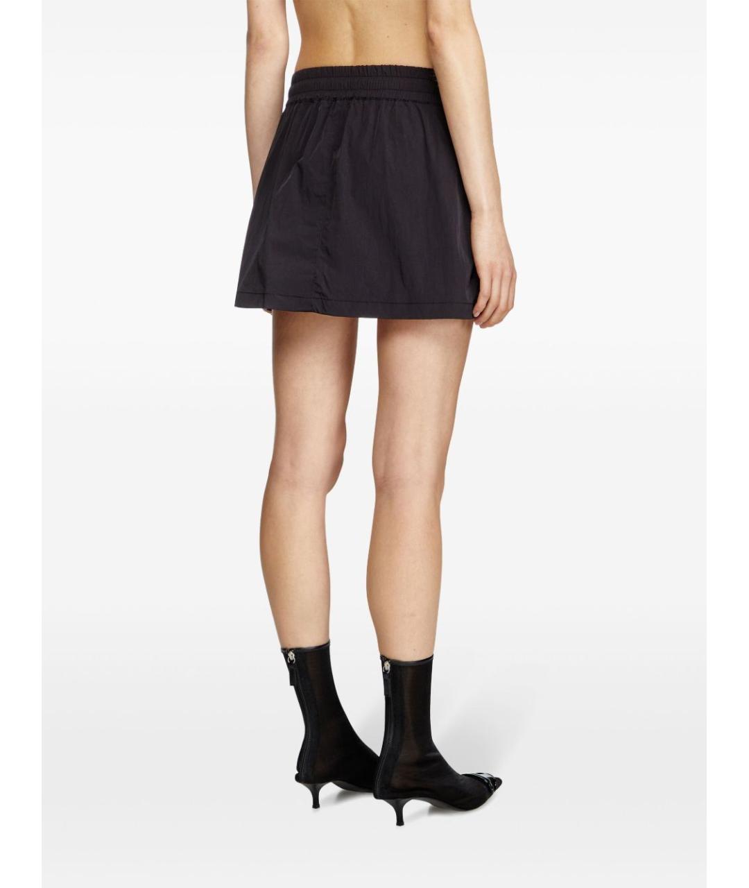 DIESEL Черная полиамидовая юбка мини, фото 4