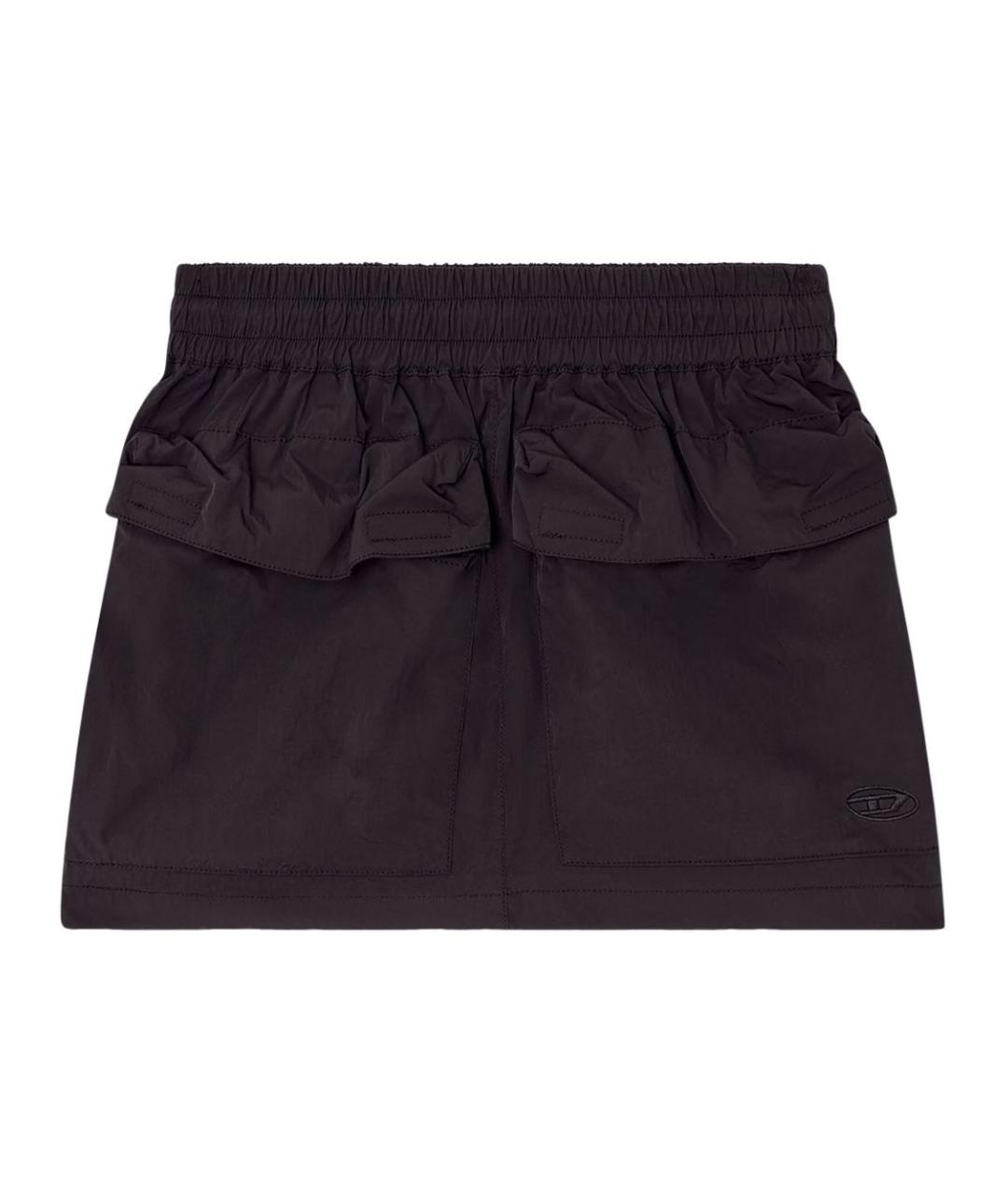 DIESEL Черная полиамидовая юбка мини, фото 1