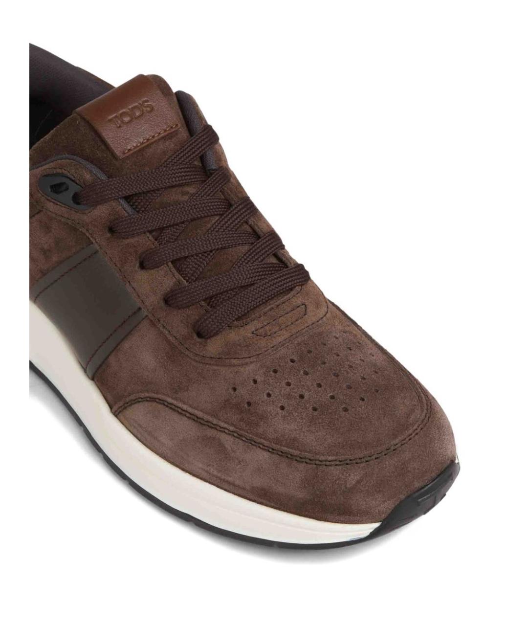 TOD'S Коричневые замшевые низкие кроссовки / кеды, фото 5