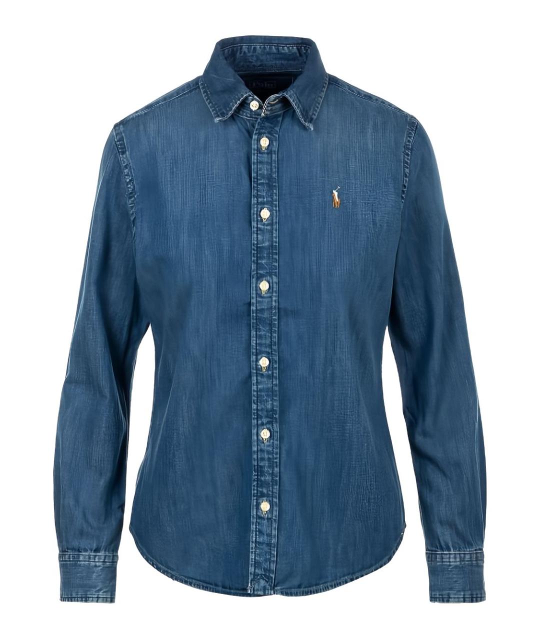 RALPH LAUREN Синяя деним рубашка, фото 4