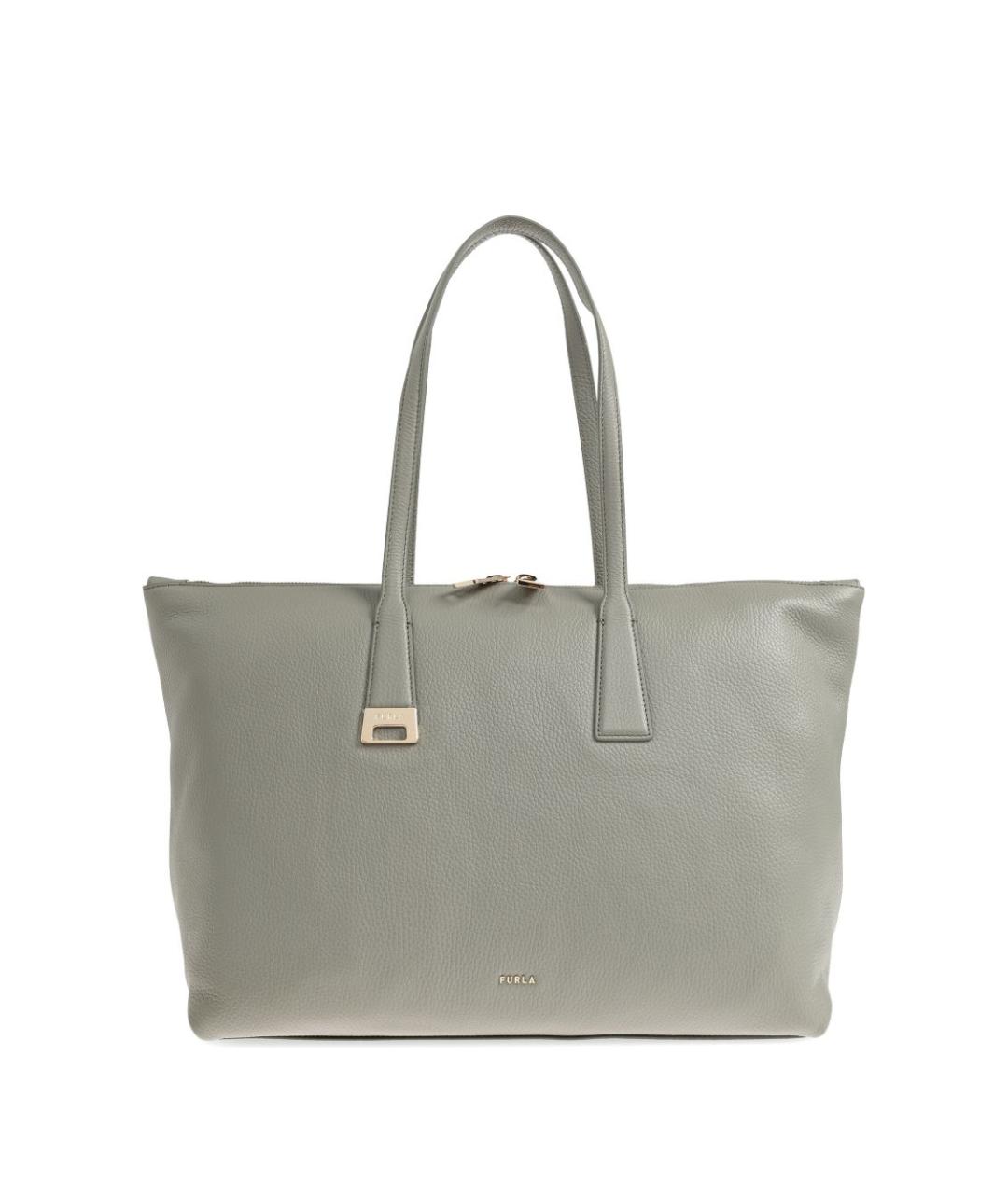 FURLA Серая кожаная сумка тоут, фото 1