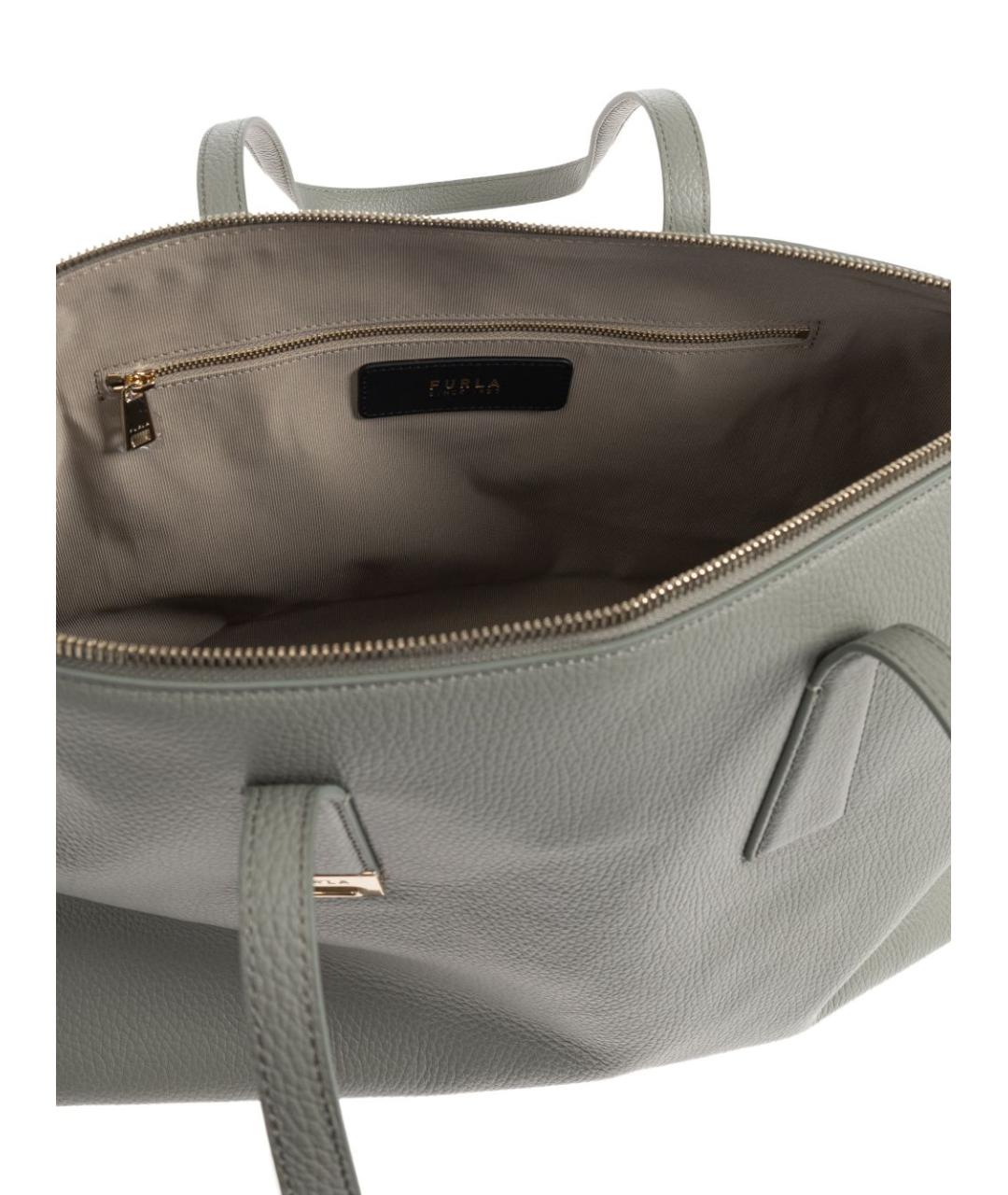 FURLA Серая кожаная сумка тоут, фото 3