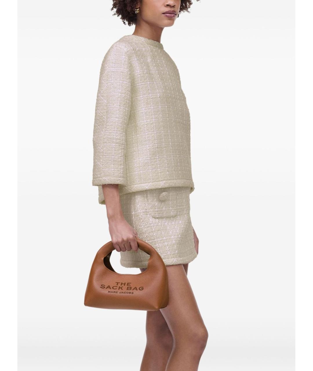 MARC JACOBS Коричневая кожаная сумка с короткими ручками, фото 3