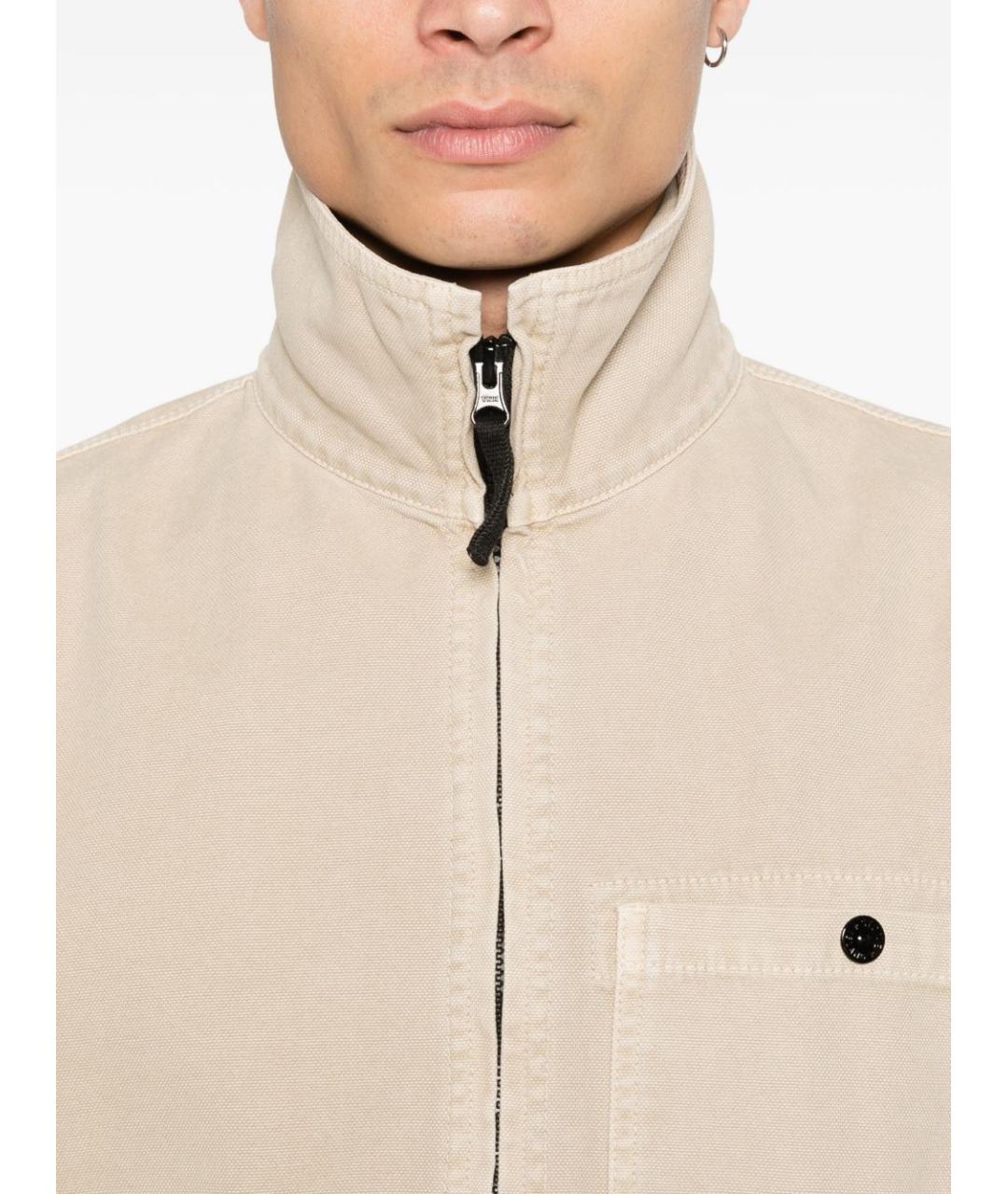 STONE ISLAND Бежевая хлопковая куртка, фото 5