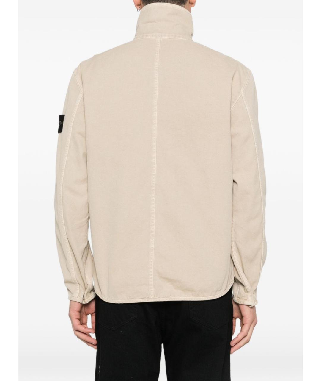 STONE ISLAND Бежевая хлопковая куртка, фото 3